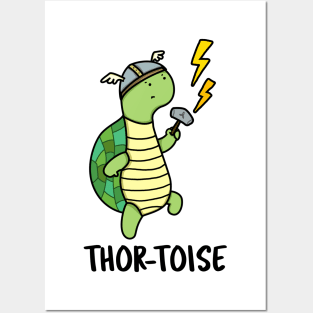 Thortoise Cute God Of Thunder Tortoise Pun Posters and Art